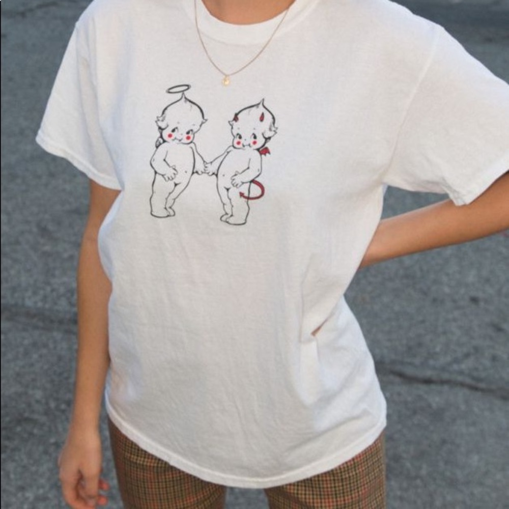 Brandy Melville Kaitlynn Angel & Devil Tee